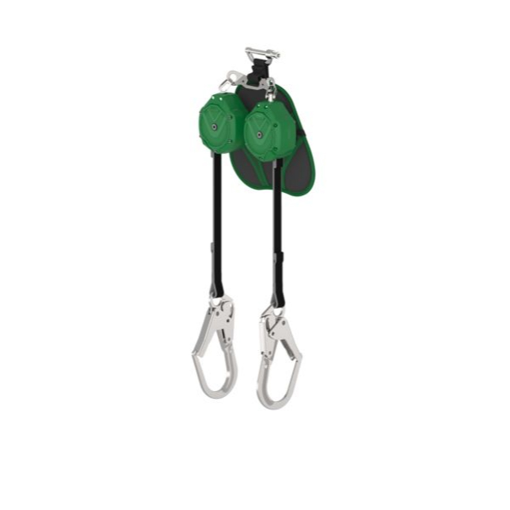 MSA V-SHOCK EDGE, Leading Edge PFL, 6', Twin-Leg, 36CL Large Steel Snaphooks, Twin Link Triple Action Carabiner (Top), ANSI Z359.14 from Columbia Safety